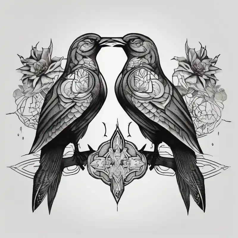 blackwork style Infinity Tattoo Ideas and Designs in 2025 & free generation about two birds sitting and stars and infinity theme couples tattoo floral sleeve tattoo